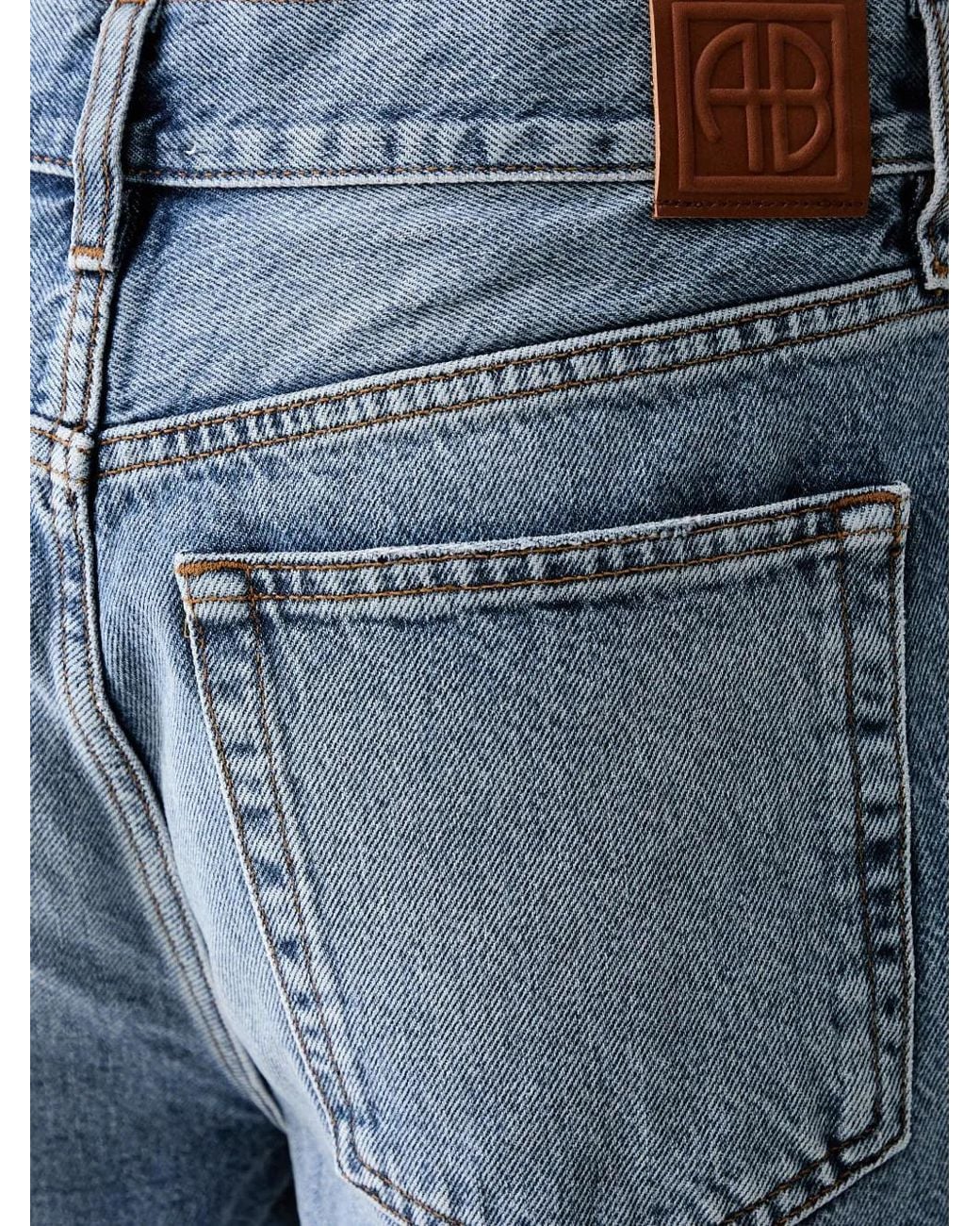 Anine Bing Blue Washed Denim Shorts