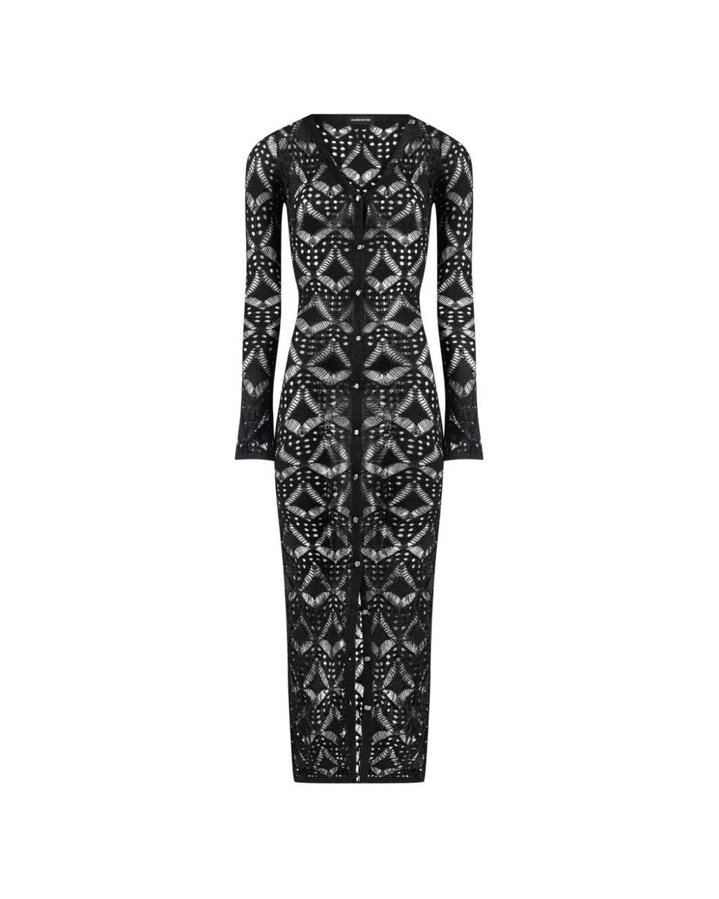 Manière De Voir Black Knit Longline Cover Up Cardigan