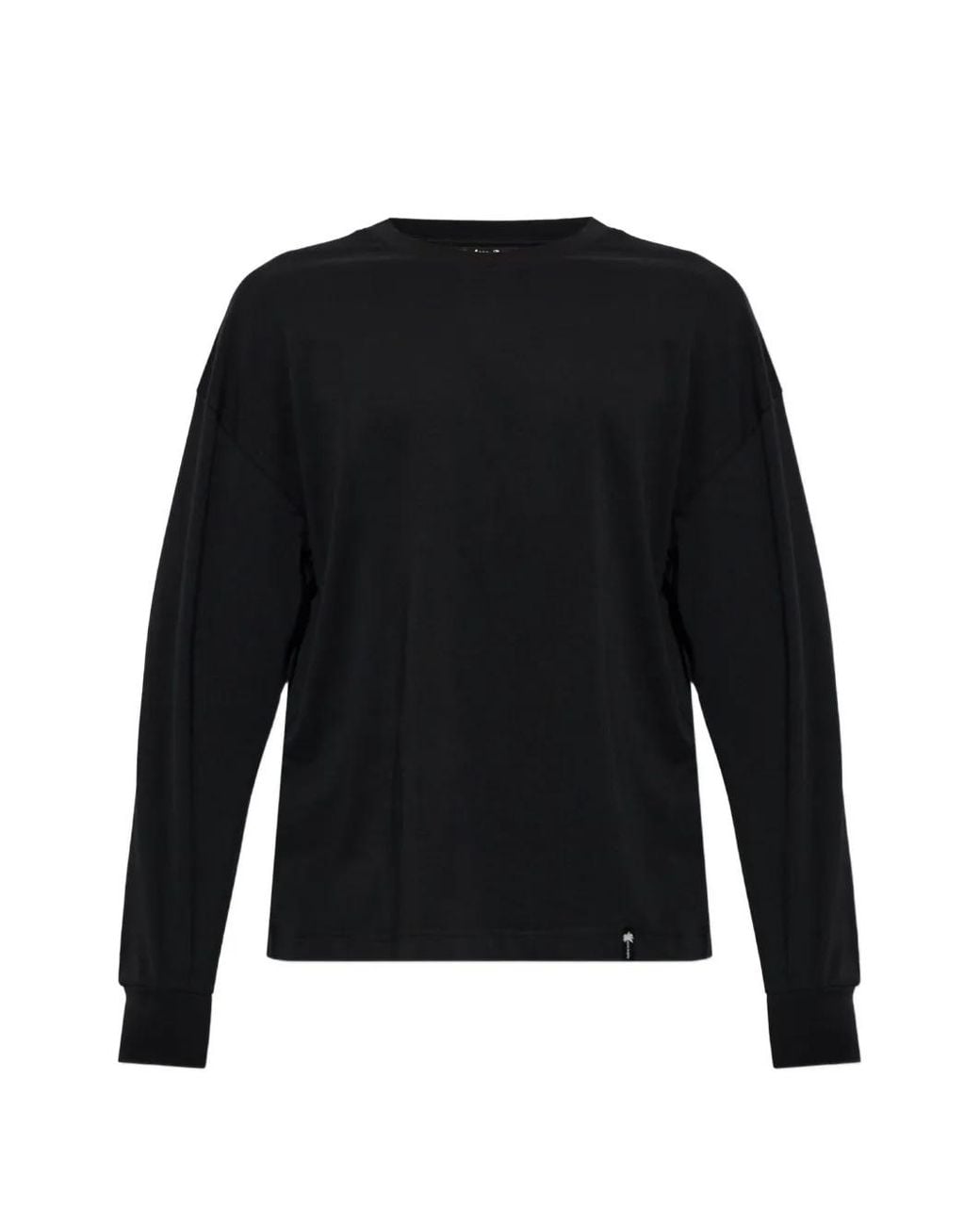 Palm Angels Black Palm-Print Long-Sleeve T-Shirt for men