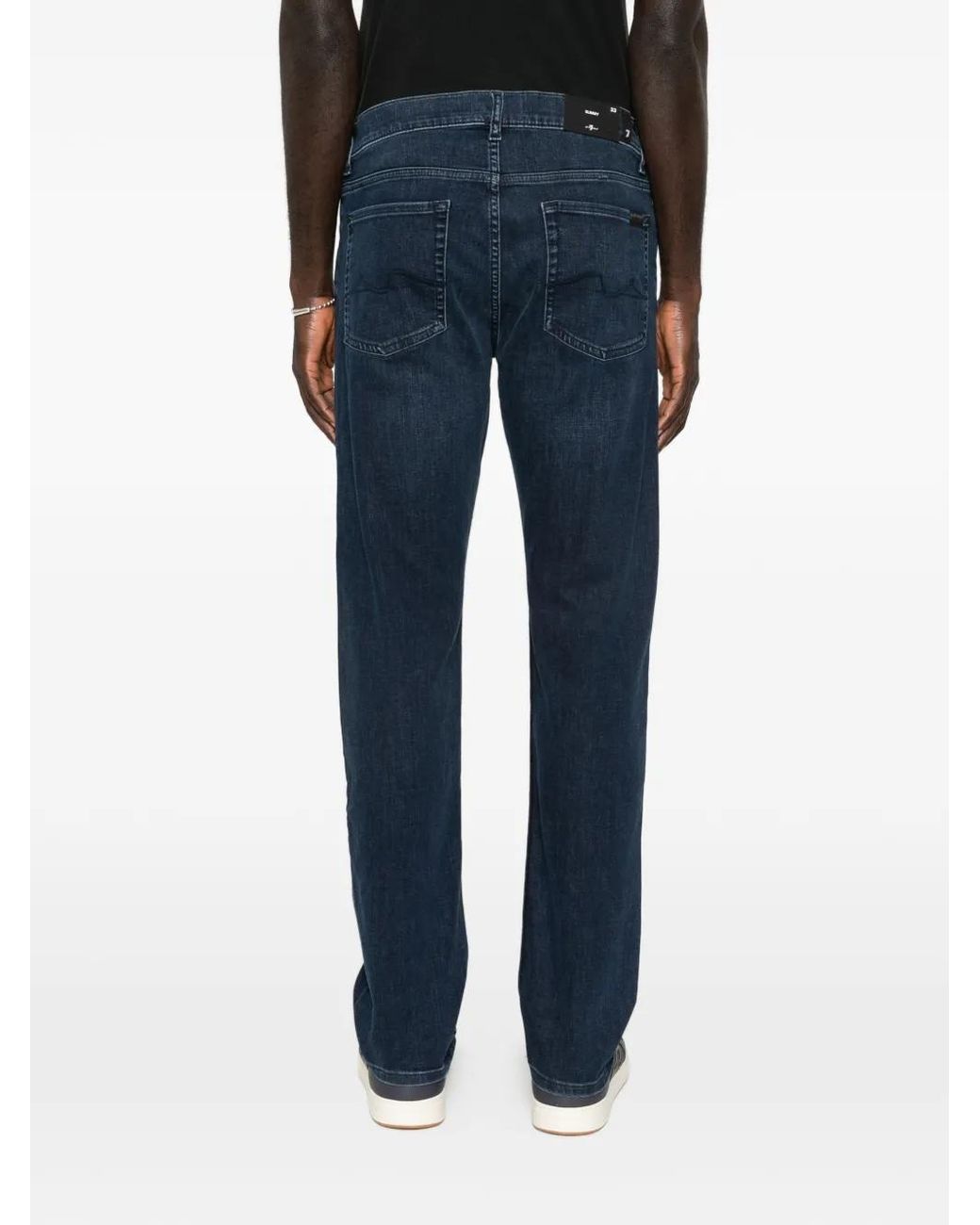 7 For All Mankind Blue Slimmy Five-Pocket Denim Jeans for men