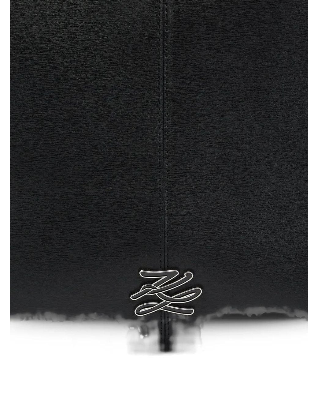 Karl Lagerfeld Black K/Autograph Enamel Tote Bag