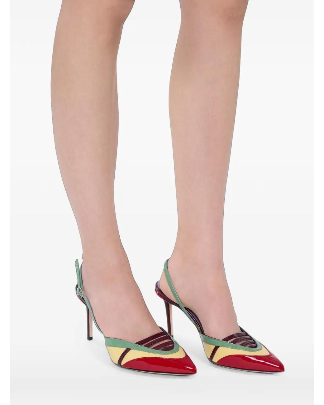 Rabanne Red Slingback Pumps
