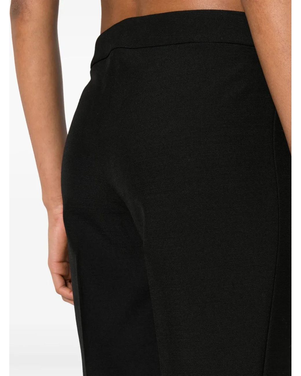 Stella McCartney Black Low-Rise Wool Slim Trousers