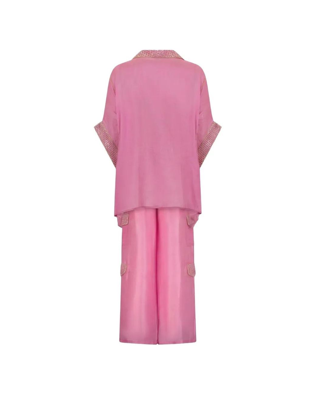 SANA OSMANI Pink Sage Cargo-Pockets Trousers Set