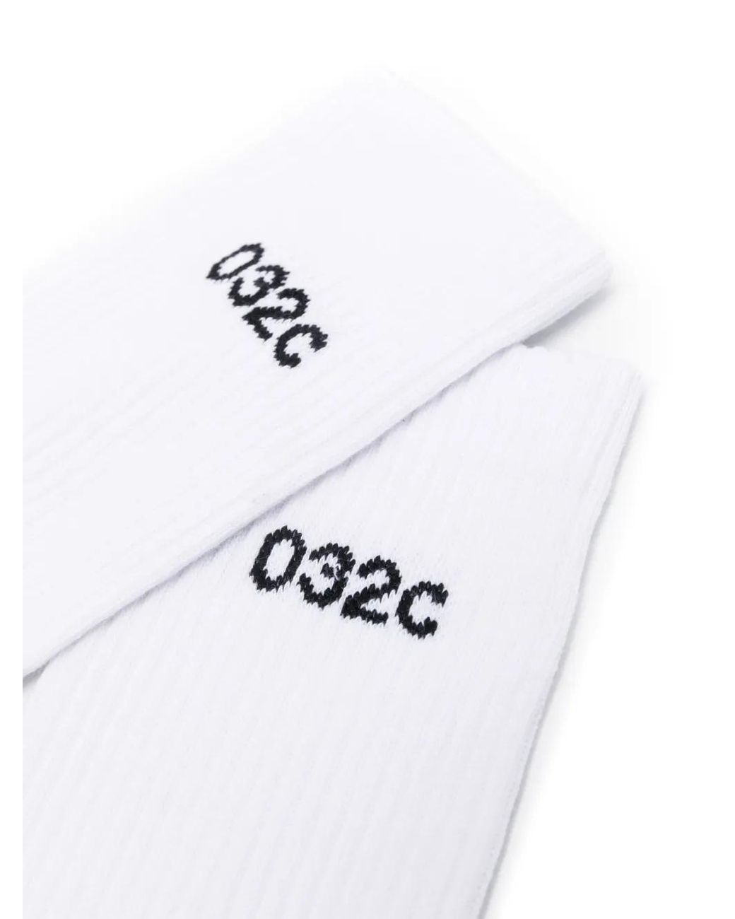 032c White Embroidered-Motif Socks