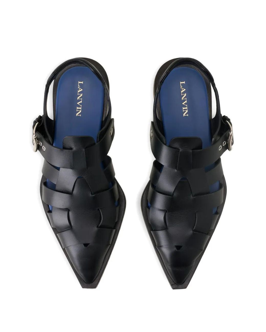 Lanvin Black Buckle Sandals for men