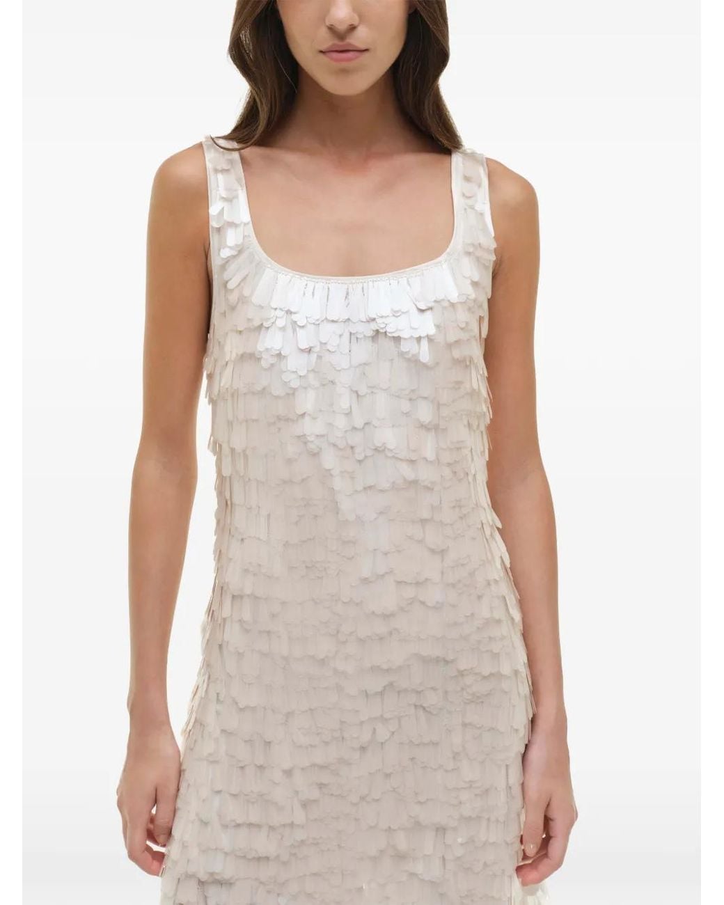 Jonathan Simkhai White Onyx Sequin Mini Dress