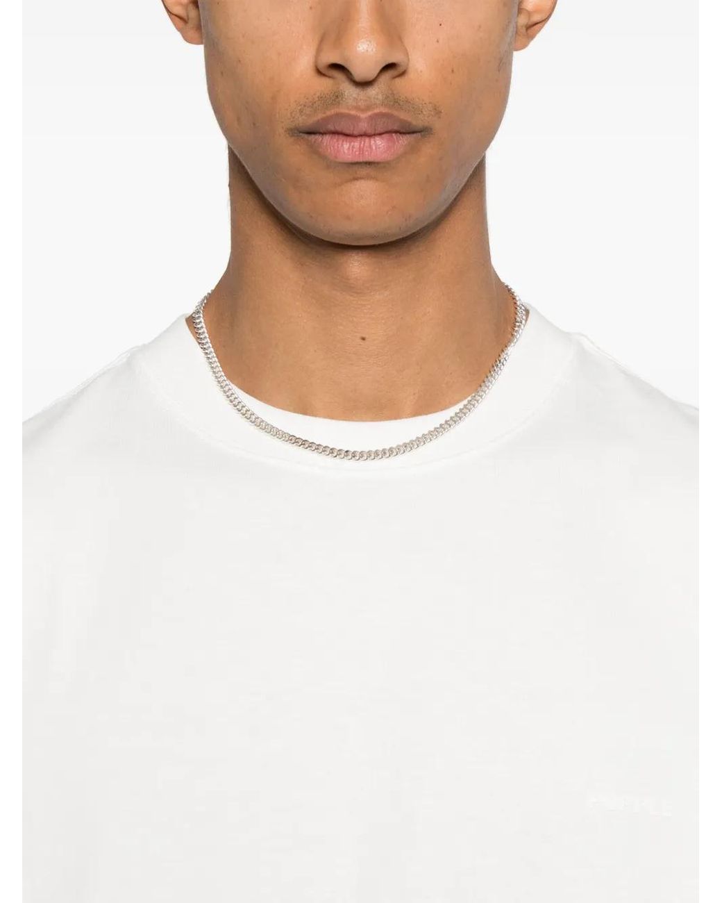 Purple Brand White Jersey T-Shirt for men