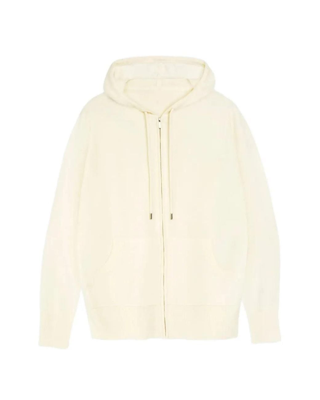 Vera Wang White Heidi Knitted Zip-Up Hoodie