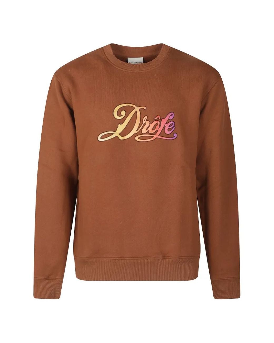 Drole de Monsieur Brown Drôle Dégradé Logo-Embroidered Crew-Neck Sweater for men