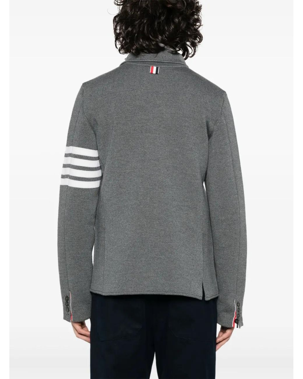 Thom Browne Gray Long-Sleeve Buttoned Blazer for men
