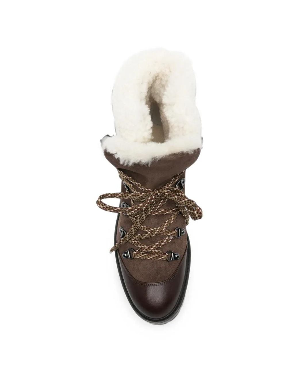 Aquazzura Brown Val D'Isere Shearling-Trim Ankle Boots