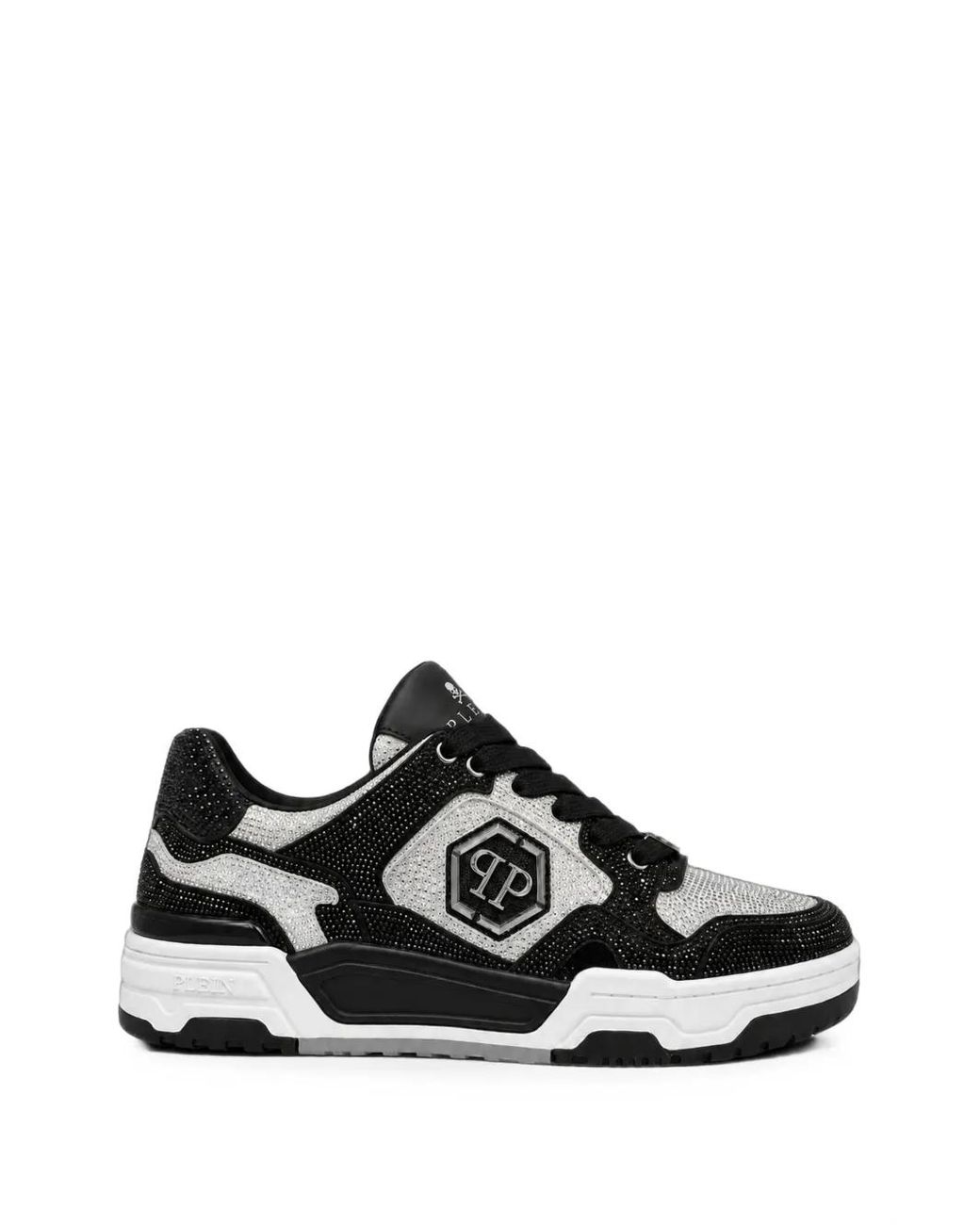 Philipp Plein Black Low-Top Predator V2 Strass Sneakers for men