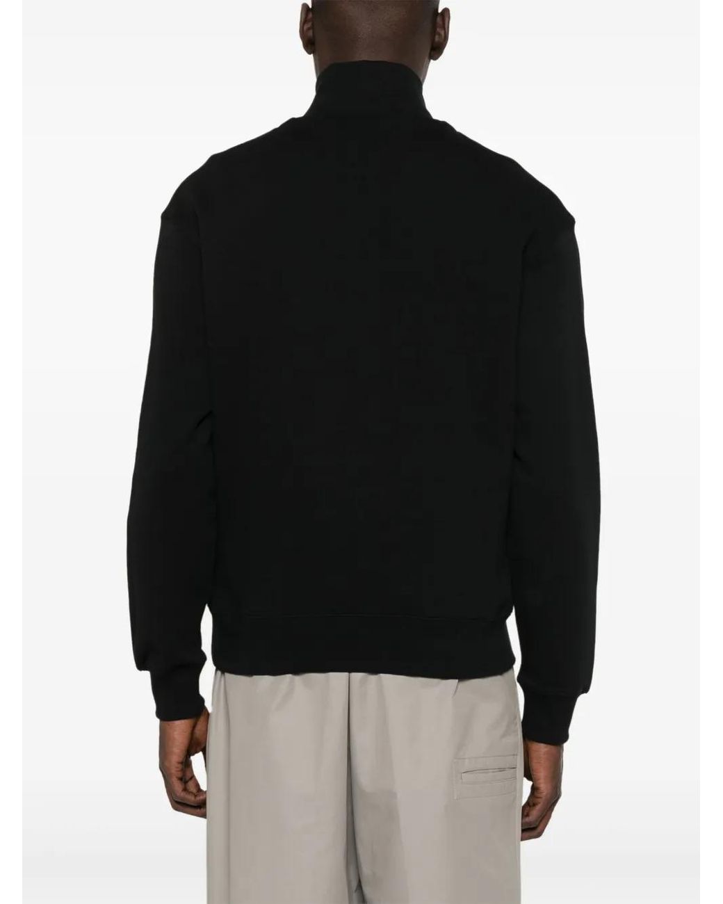 Maison Kitsuné Black Logo-Embossed Sweatshirt for men