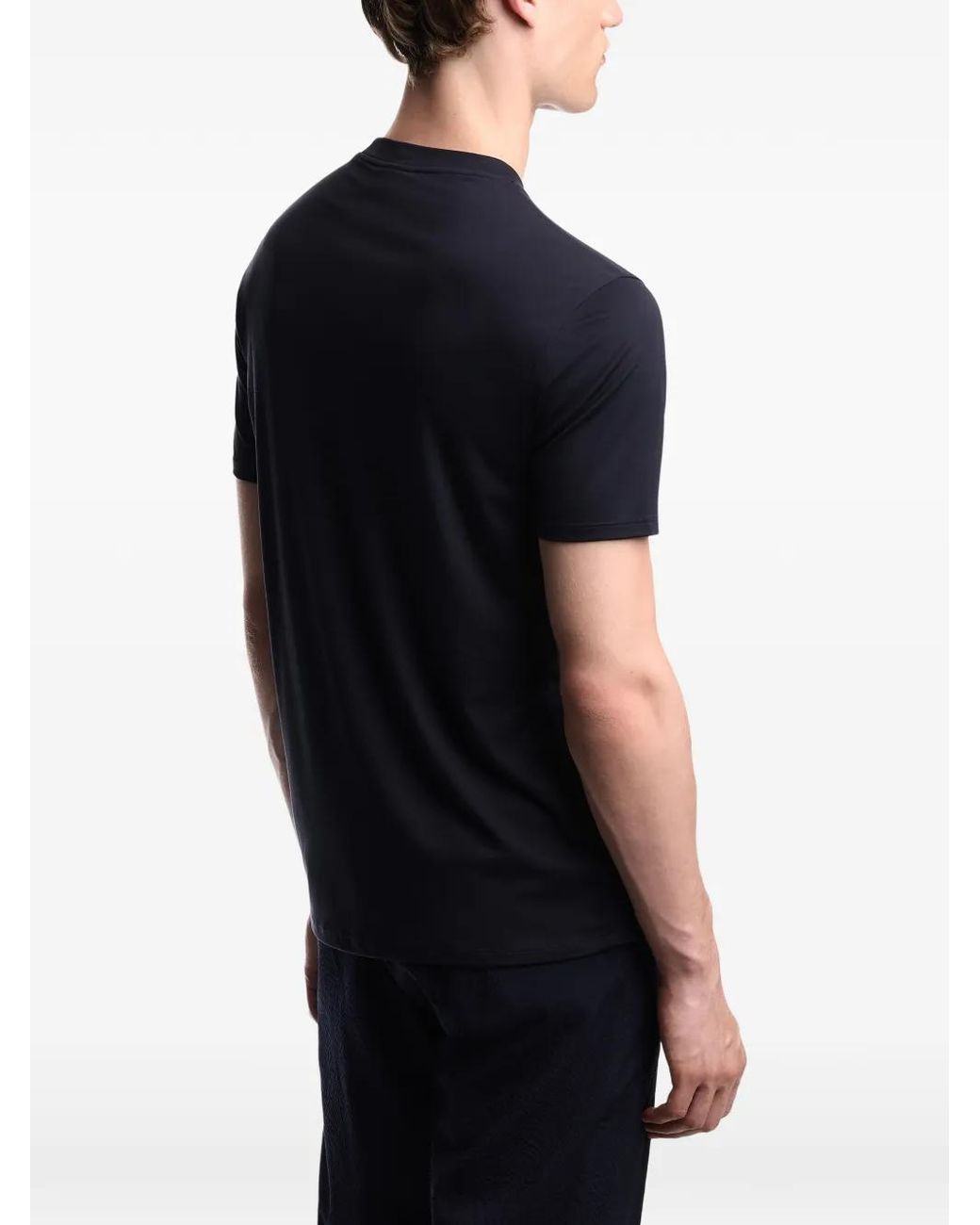 Emporio Armani Black Modal And Silk Blend T-Shirt for men