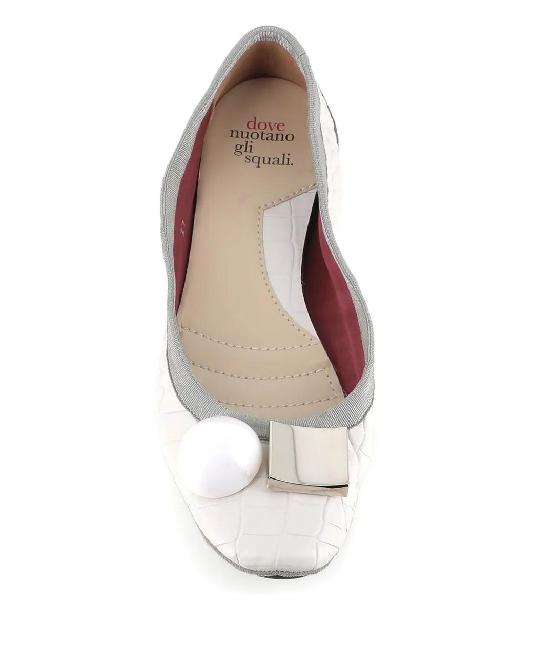 Dove Nuotano Gli Squali White Becky Ballerina Shoes