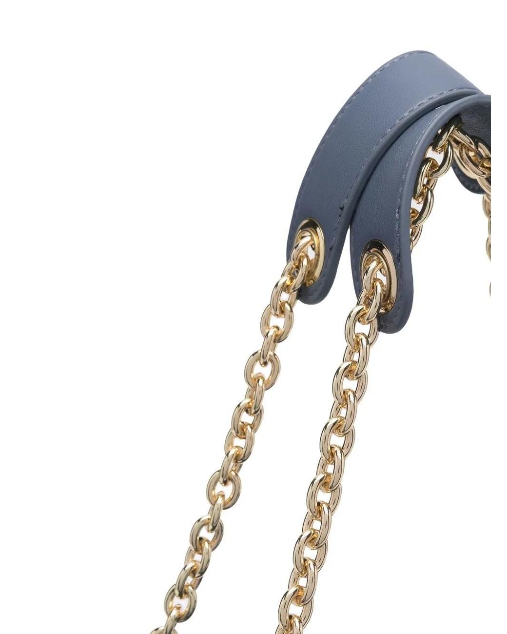 Love Moschino Blue Quilted Logo-Lettering Bag