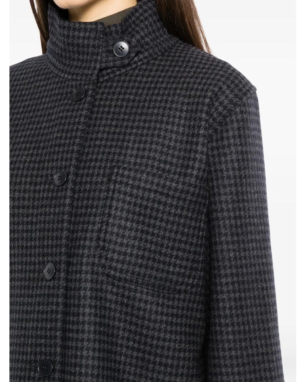 agnès b. Houndstooth-Pattern Jacket in Black | Lyst