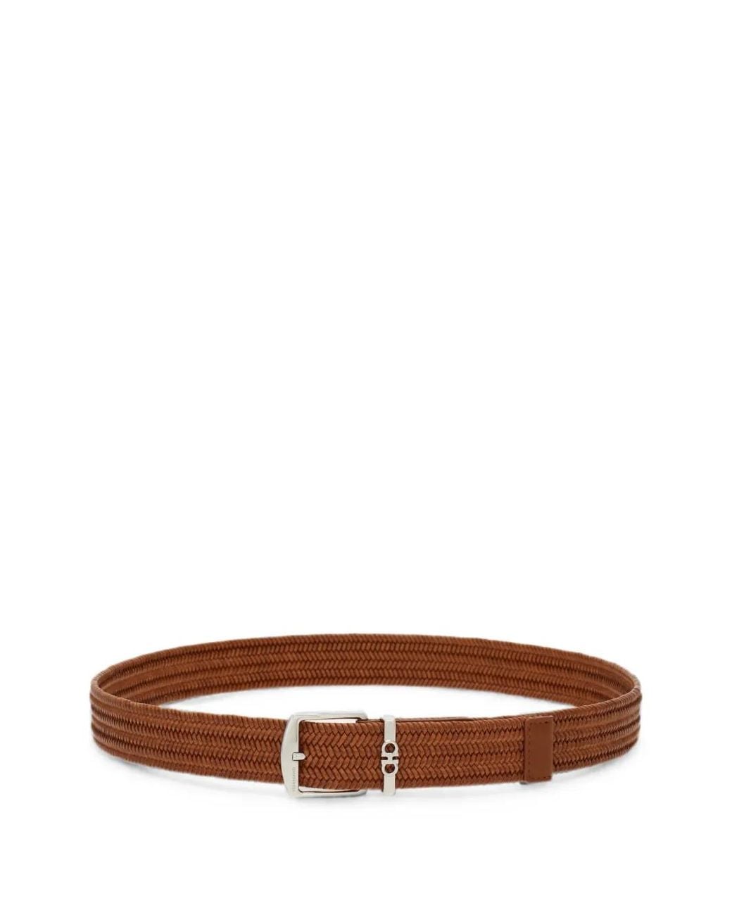 Ferragamo Brown Woven Belt for men