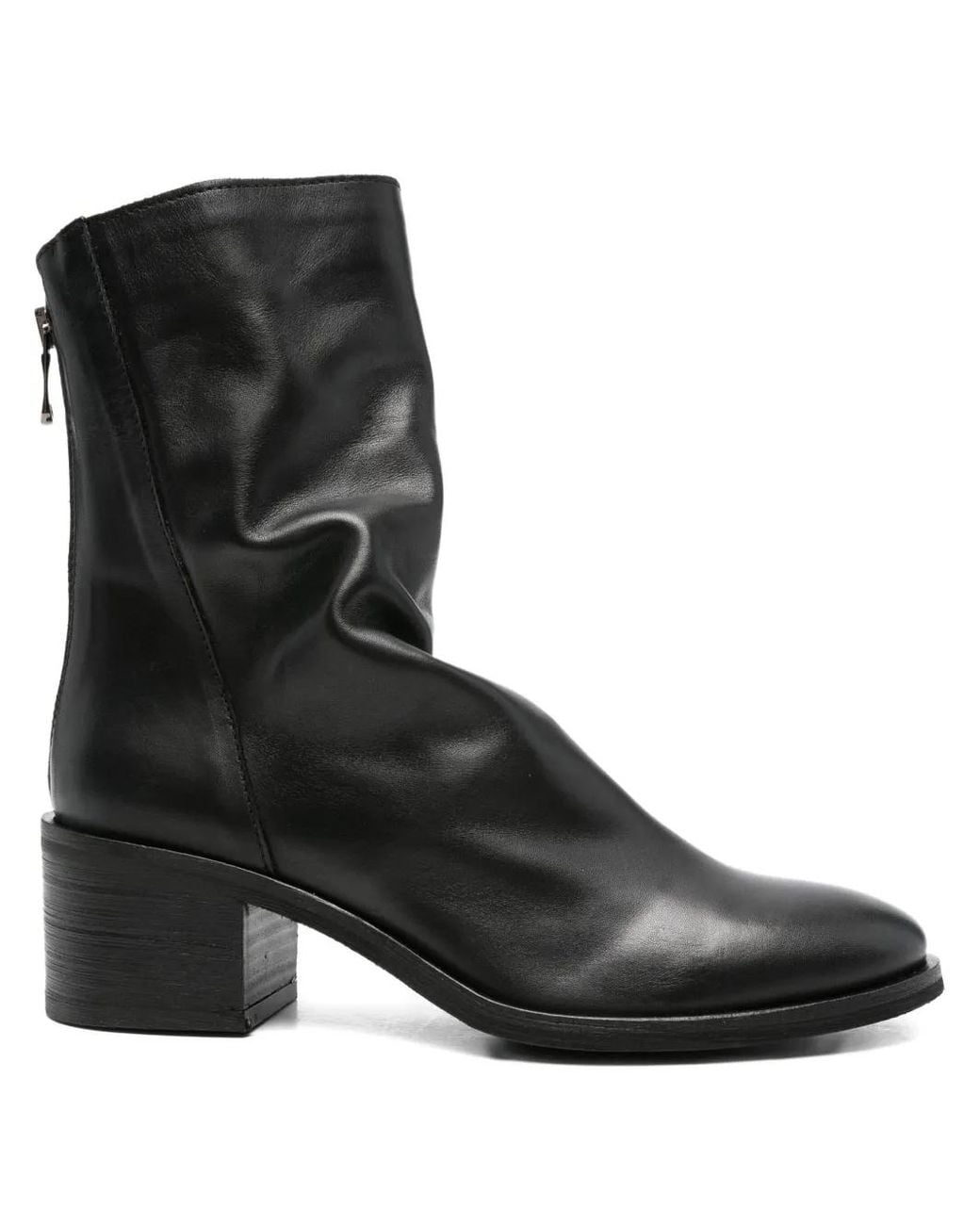METISSE Black Slouchy Zip Boots