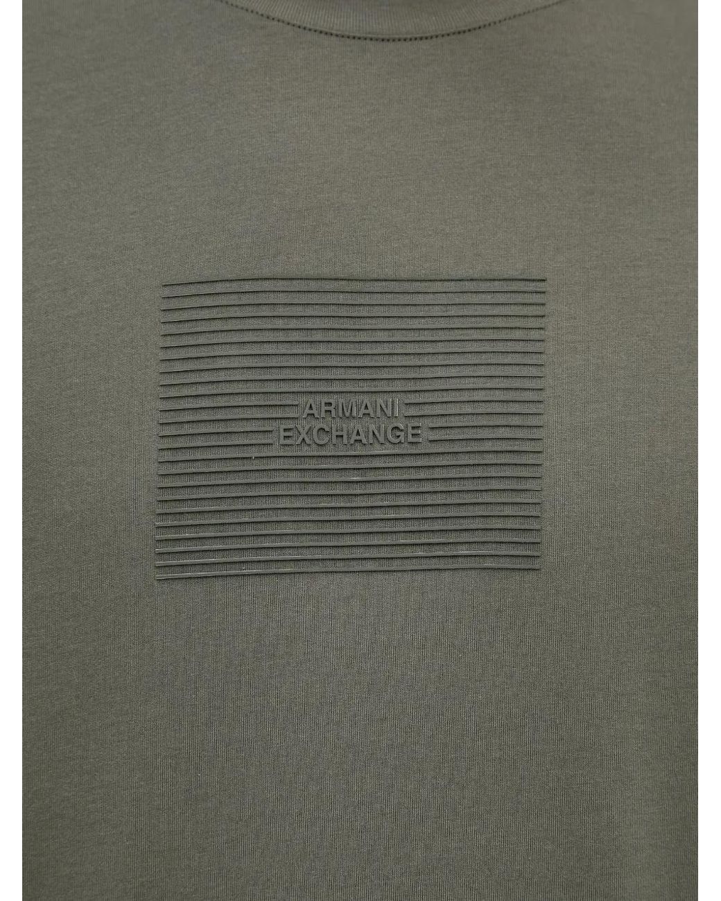 ARMANI EXCHANGE Gray Logo-Print Short-Sleeved T-Shirt for men