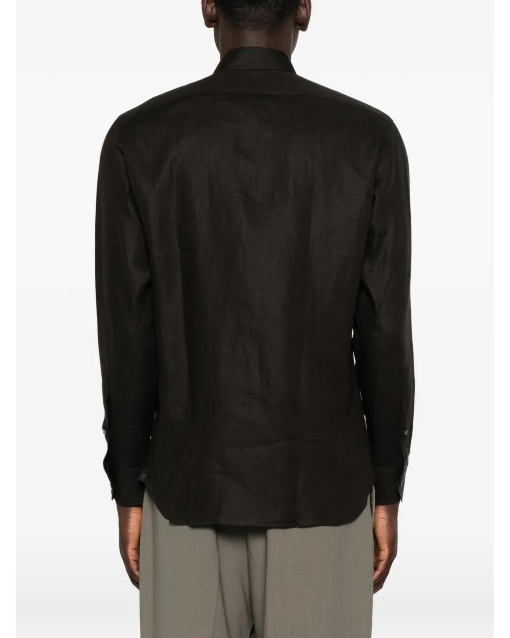 Zegna Black Oasi Lino Shirt for men