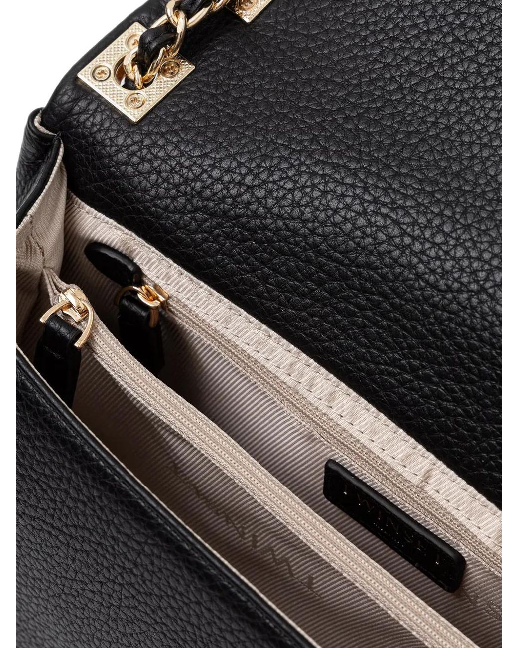 Twinset Black Logo-Lettering Cross Body Bag