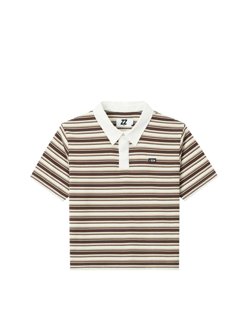 Izzue Gray Striped Polo Shirt