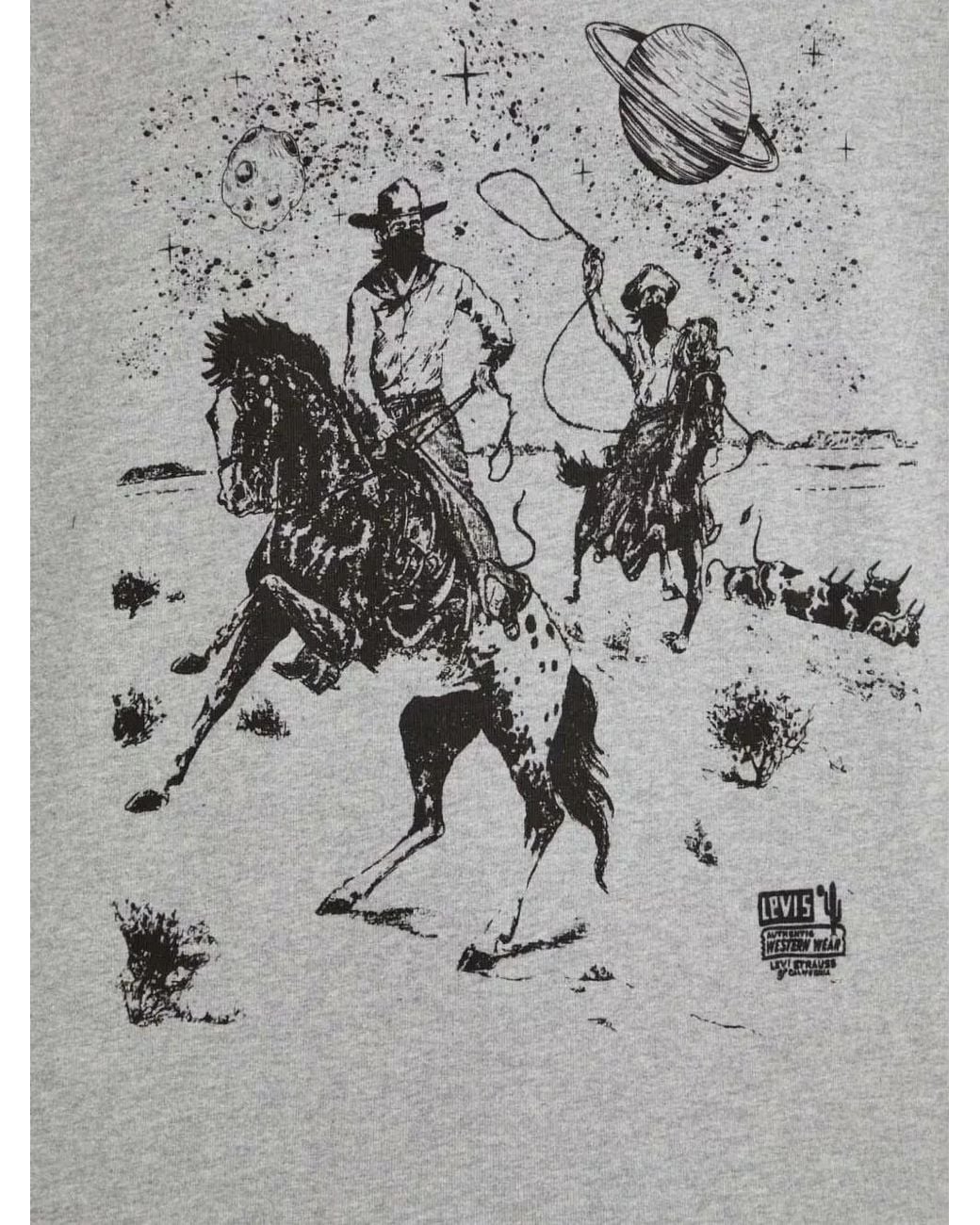Levi's Gray Print Crew Neck Sweatshirt for men