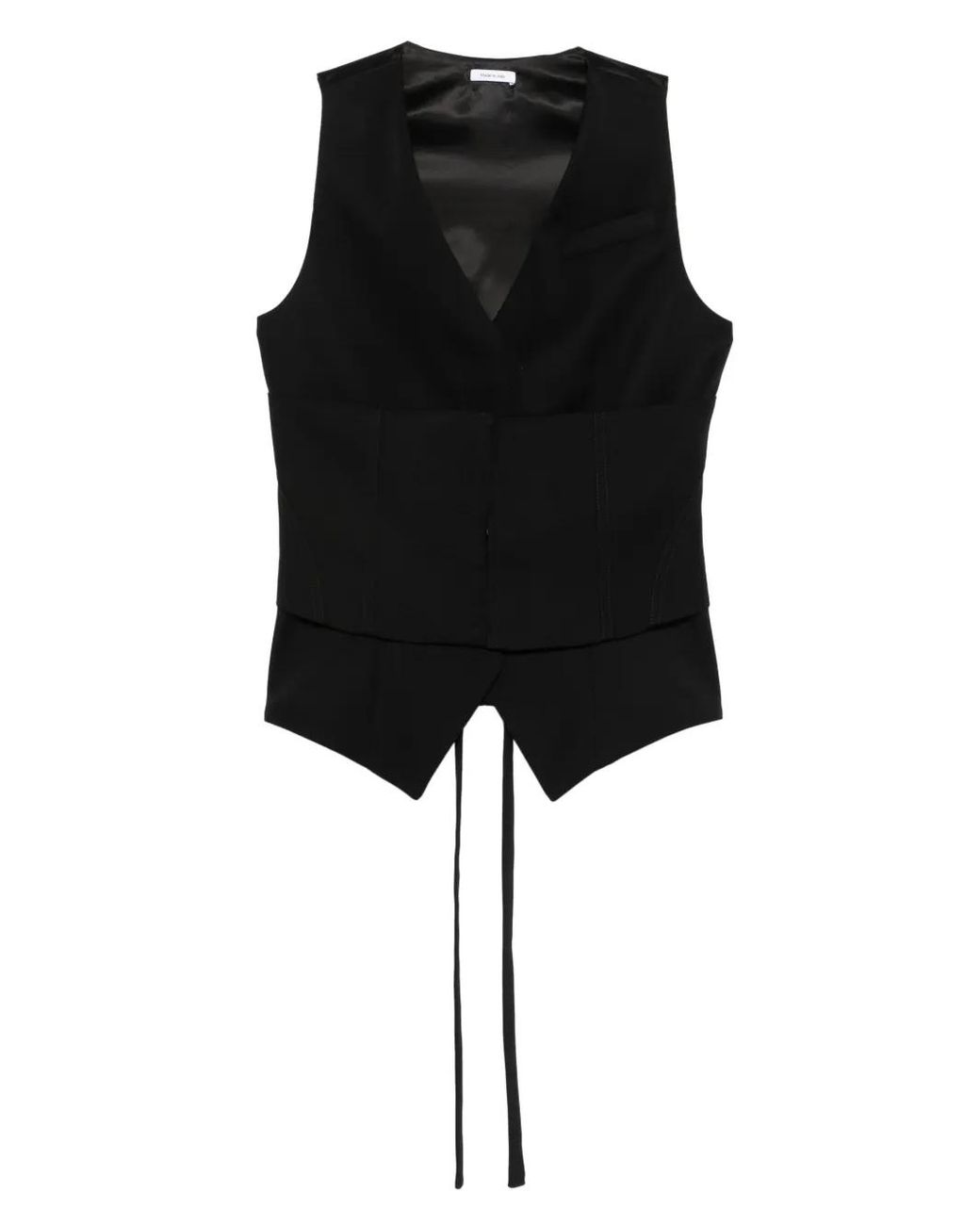 McQueen Black Tie Waist Vest