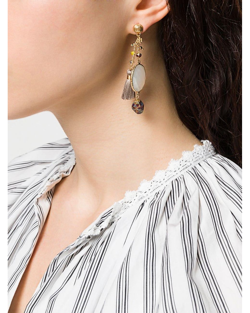 Boucles d'oreilles Serti Pondicherry Gas Bijoux en coloris Blanc | Lyst