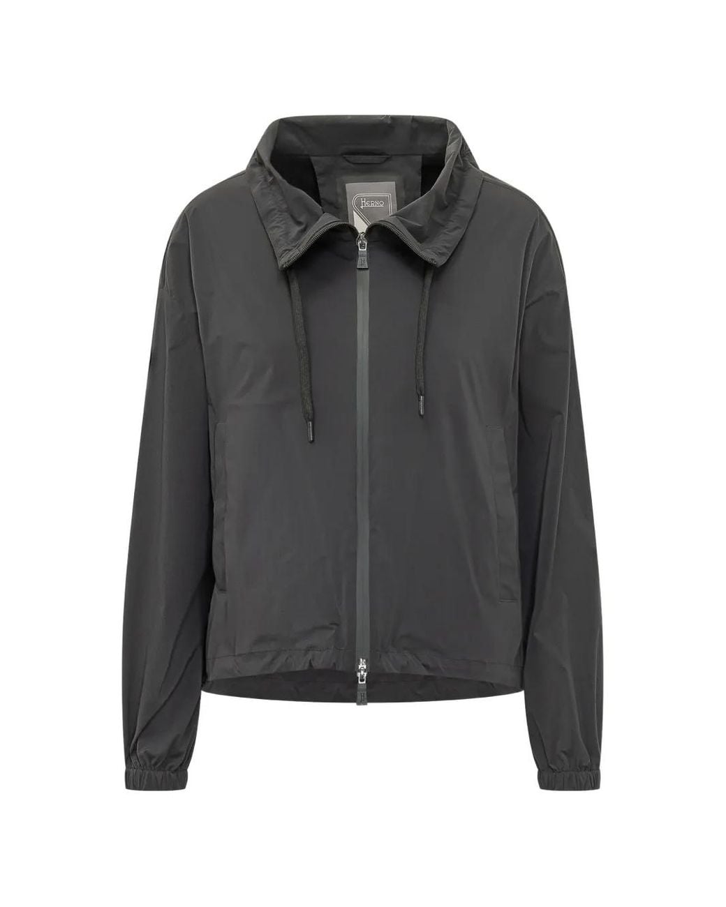 Herno Black Drawstring Hooded Jacket