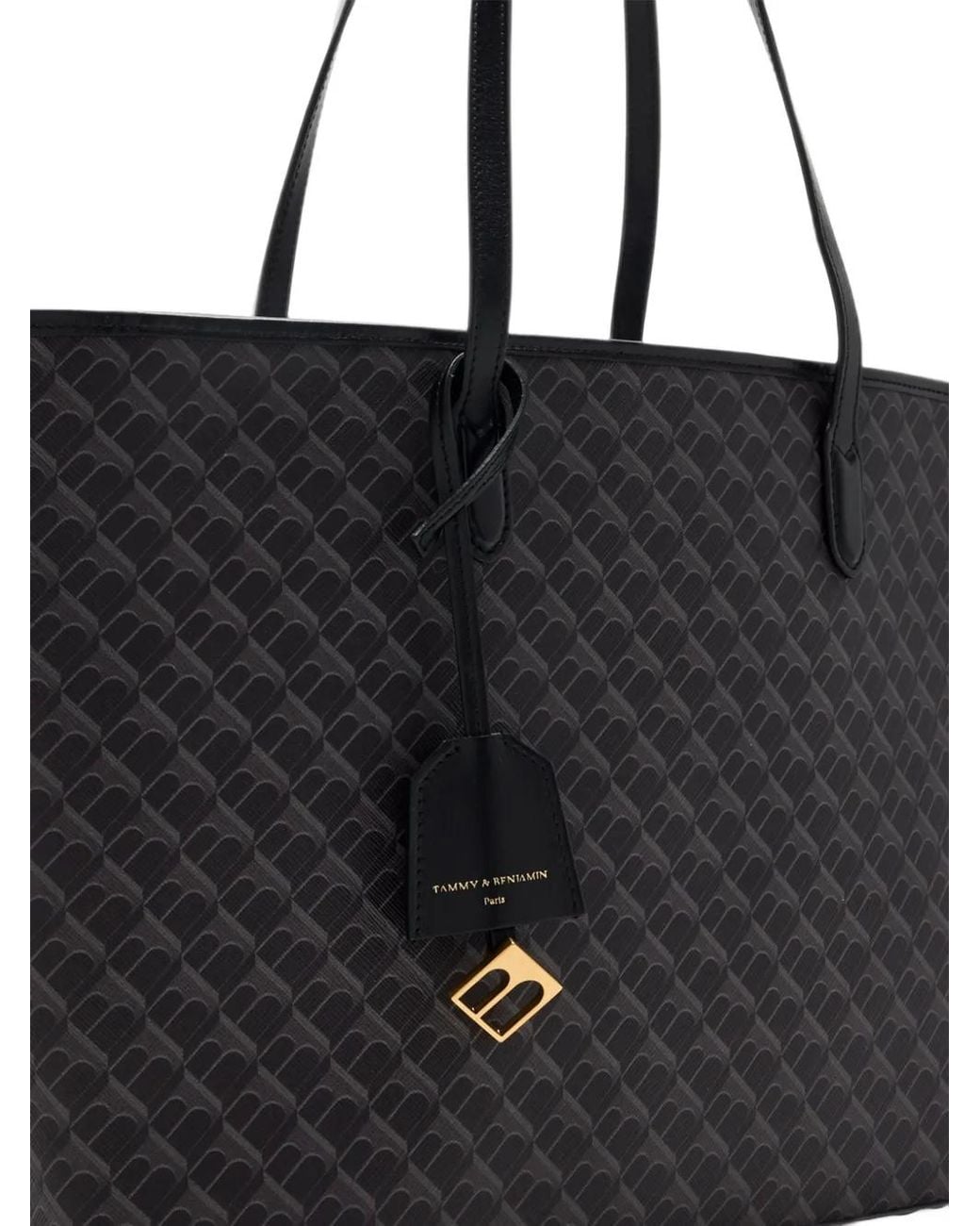 Tammy & Benjamin Black Monogram-Print Shoulder Bag
