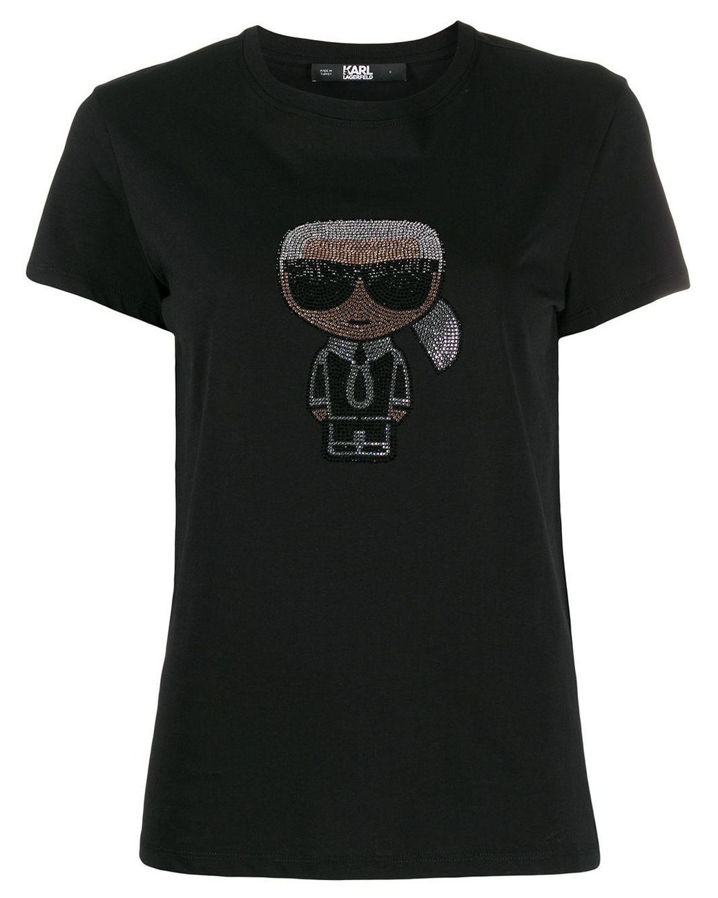 Karl Lagerfeld Cotton Iconic Embellished T-shirt in Black - Save 4% - Lyst