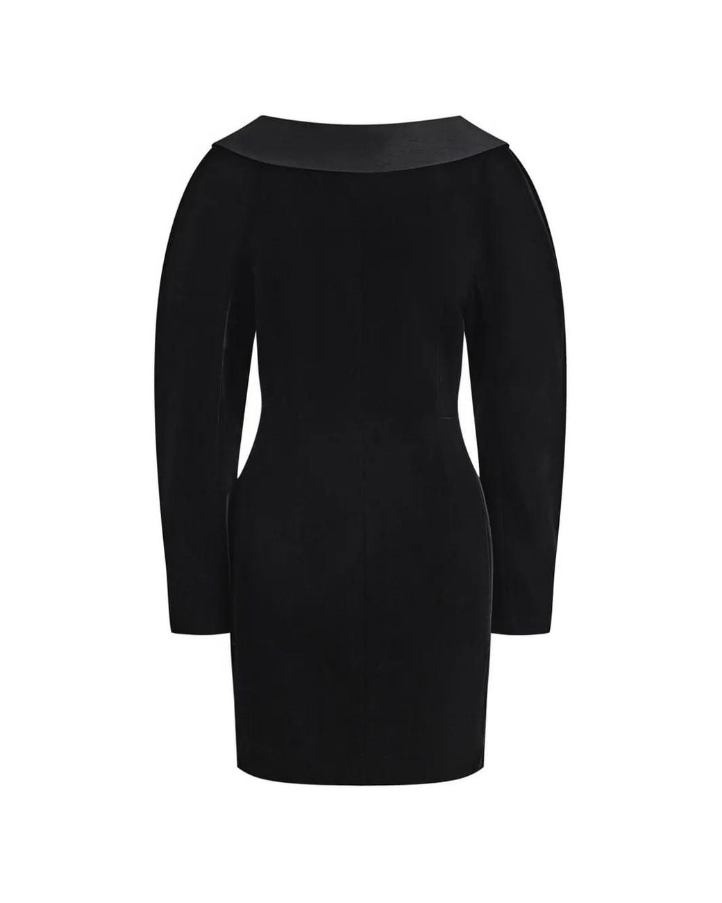 12 STOREEZ Black Adagio Velvet Mini Dress