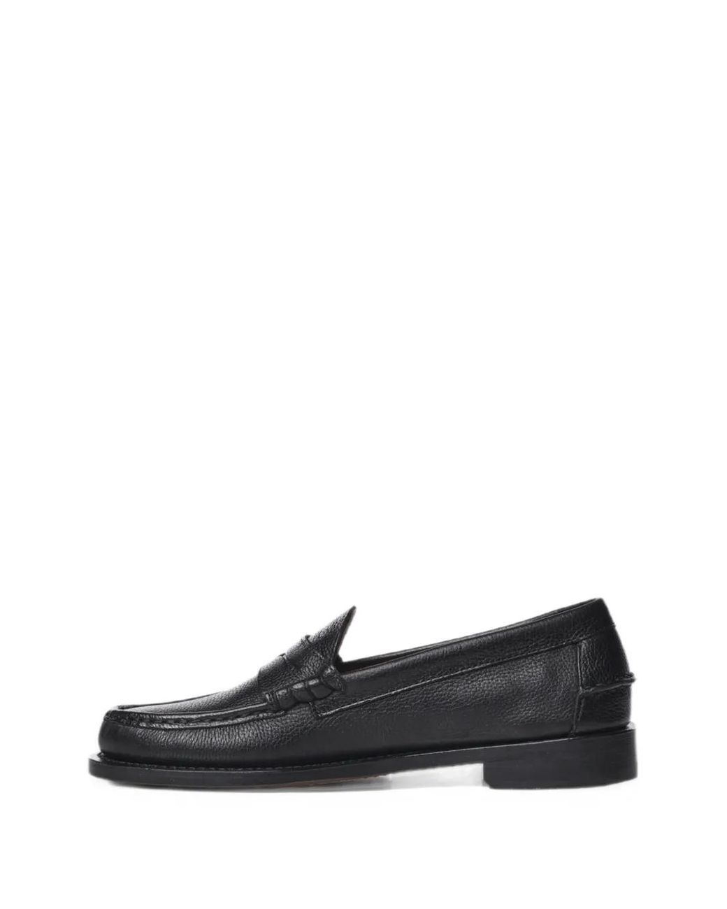 Sebago Black Ravenna Grainy Leather Loafers for men