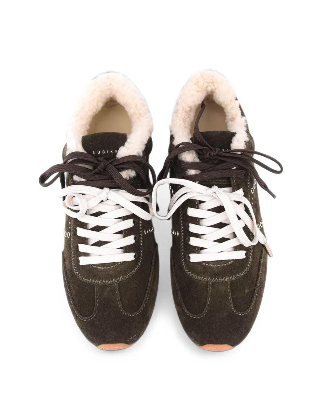 Nubikk Black Billy Lou Fur Lace-Up Sneakers