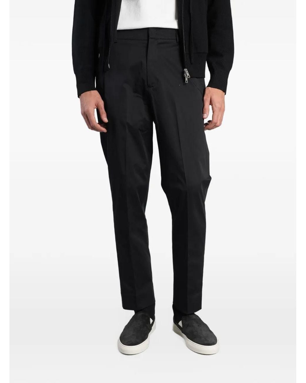 Low Brand Black George Elasticated-Waistband Tailored Trousers for men