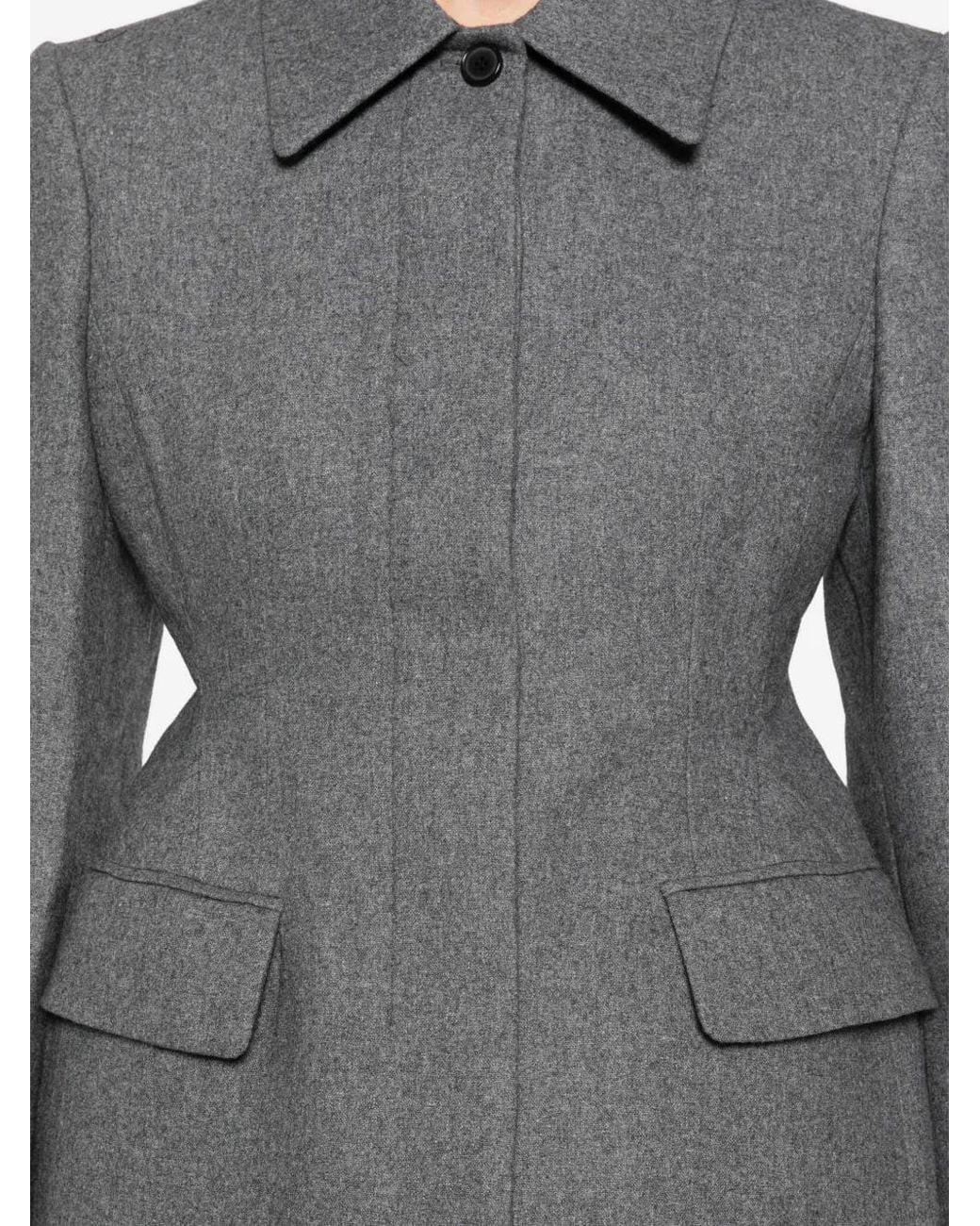 LA PISCINE Gray Concealed-Fastening Blazer