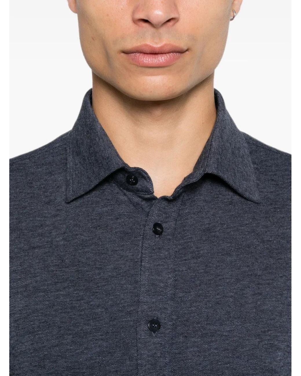 Etro Blue Button-Up Long-Sleeve Shirt for men