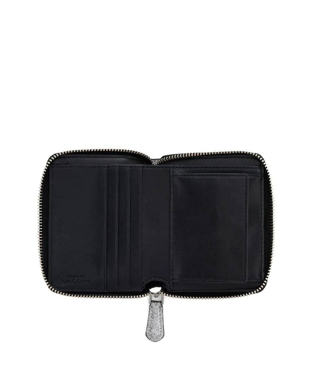 Marc Jacobs Gray Coated Glitter Slim Compact Wallet