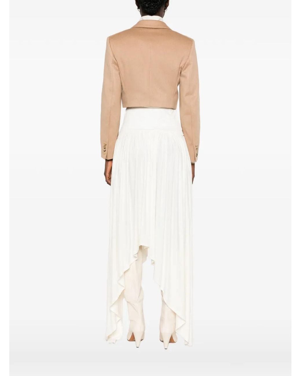 Max Mara Natural Veste Crop À Simple Boutonnage