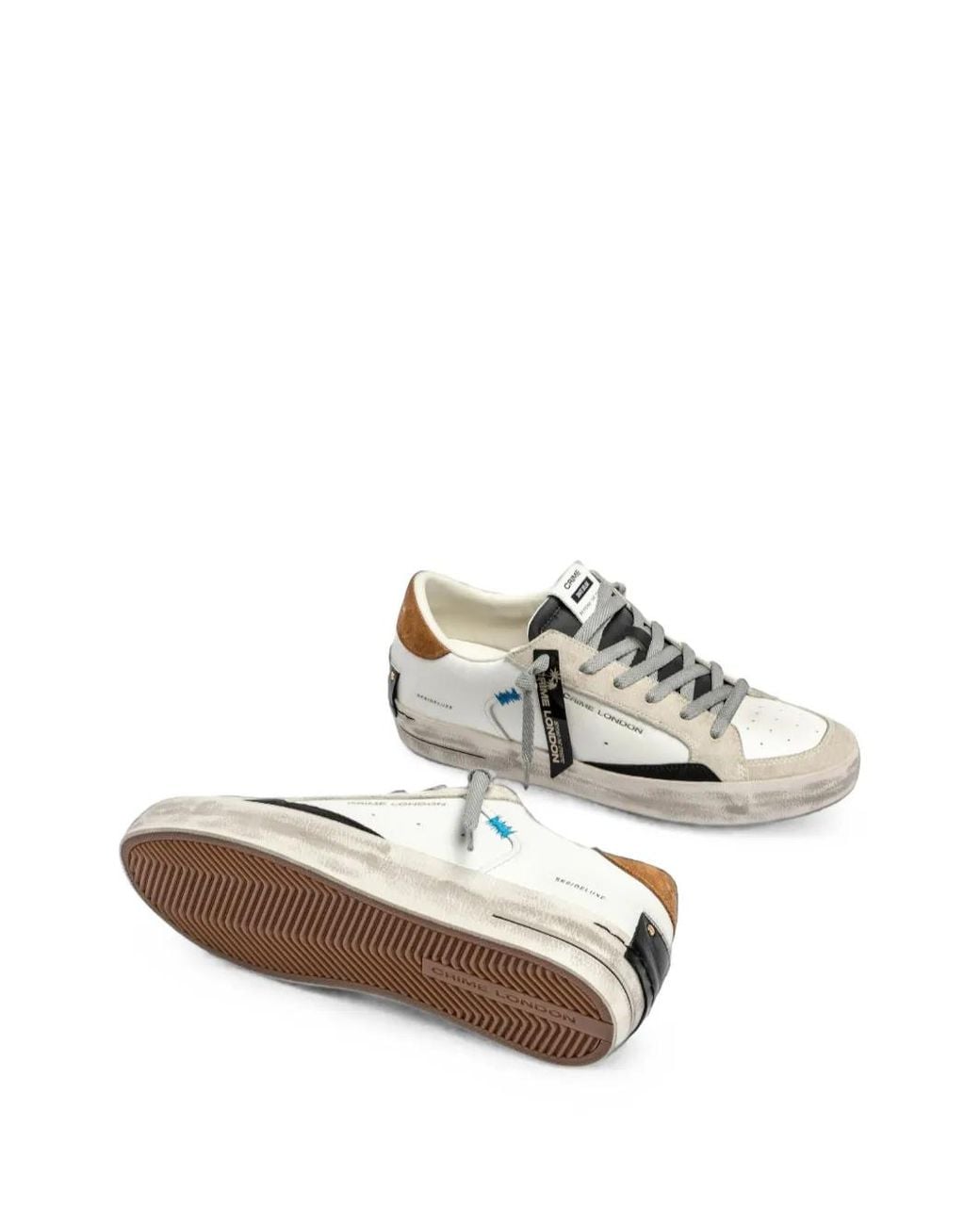 Crime London White Sk8 Deluxe Leather Sneakers for men