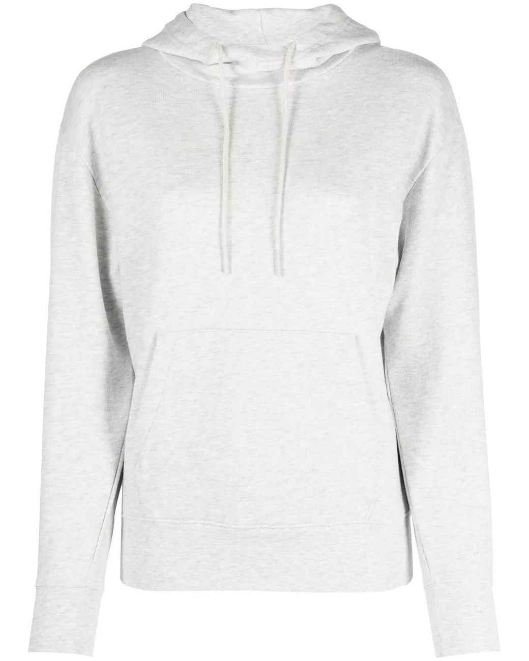 Vince White Drawstring Cotton Hoodie