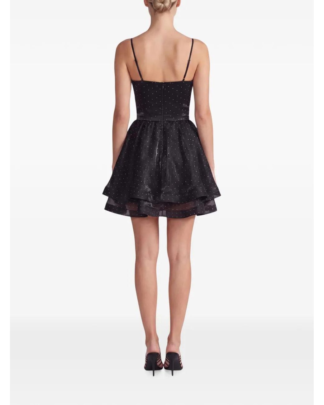POST MERIDIEM Blue Rhinestone-Embellished Bustier Mini Dress