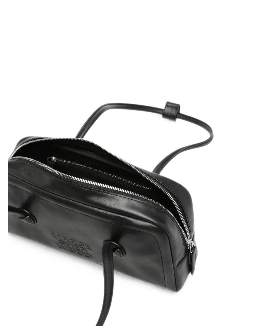 MARGE SHERWOOD Black Logo-Debossed Leather Shoulder Bag