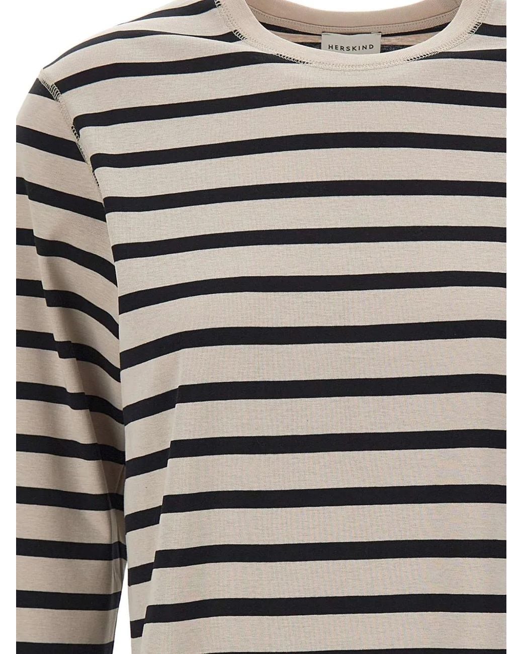 Herskind White T-Shirt Rayé Dagmar À Manches Longues