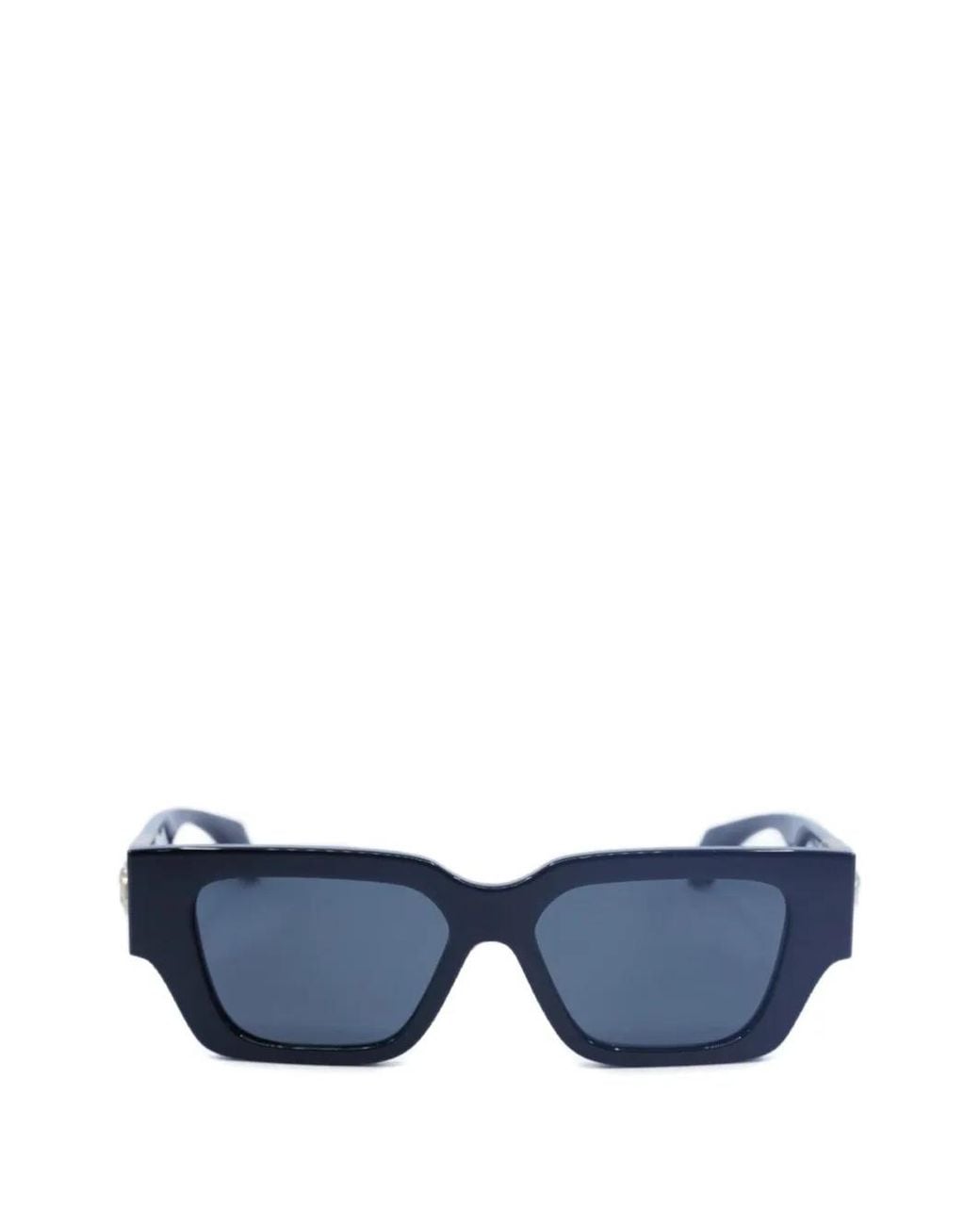 Versace Blue Medusa-Embellishment Square-Frame Sunglasses