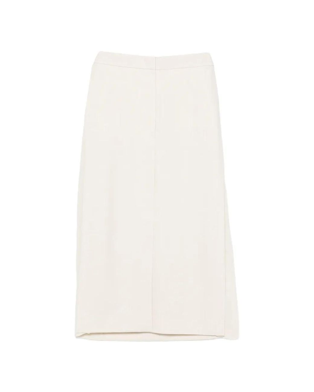 Litkovskaya White Button-Tab Midi Skirt