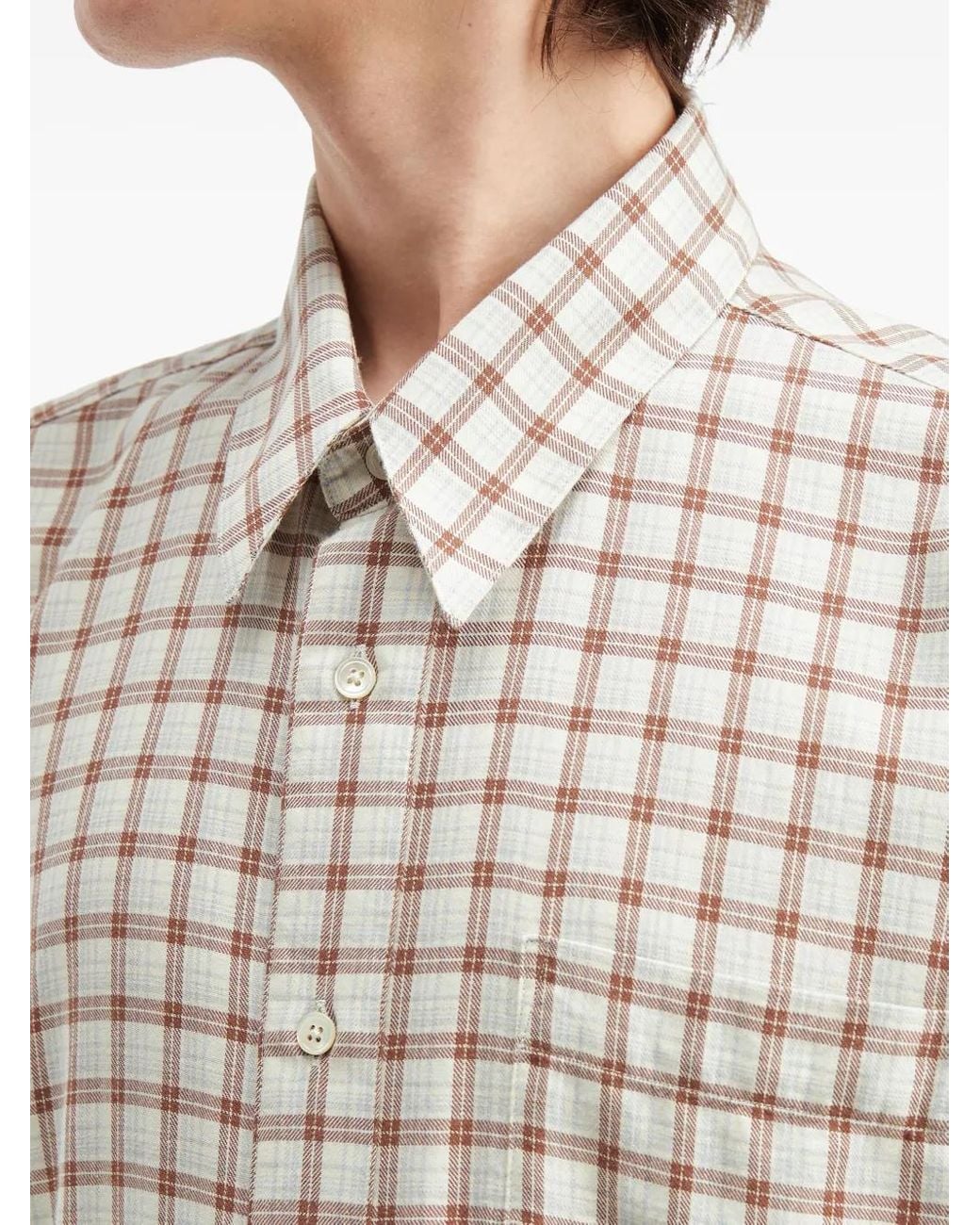 sunflower White Check-Print Pocket Shirt for men